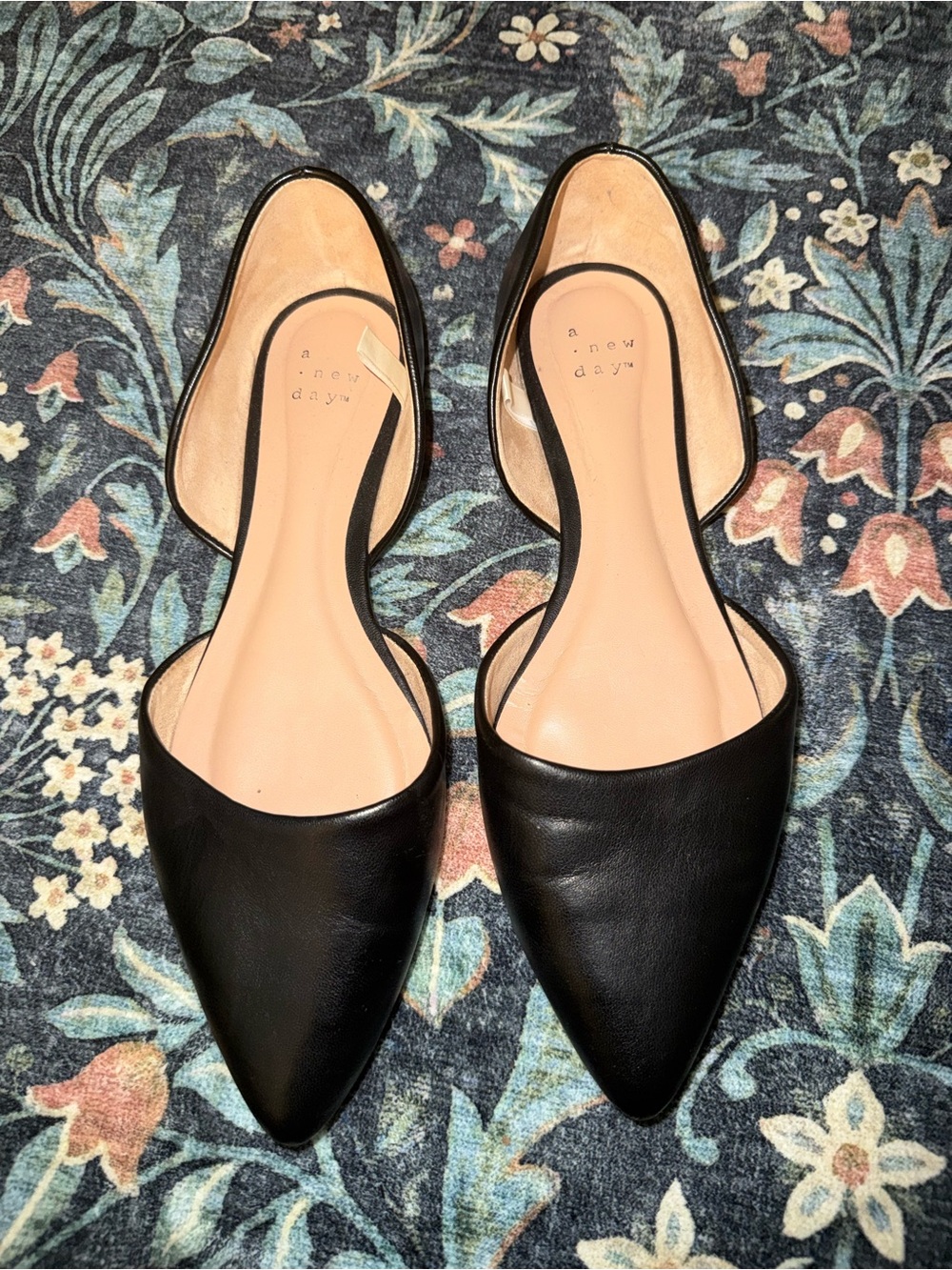 a new day Black Pointed D'Orsay Slip-On Flats